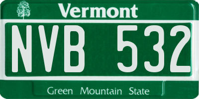 VT license plate NVB532