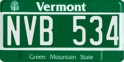 VT license plate NVB534