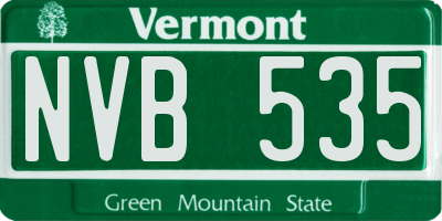VT license plate NVB535