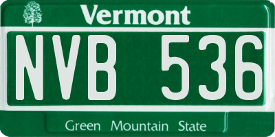 VT license plate NVB536