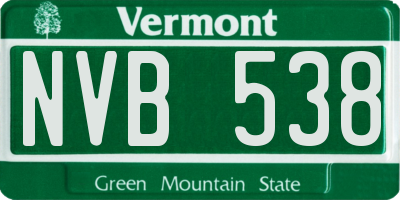 VT license plate NVB538