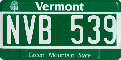 VT license plate NVB539