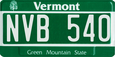 VT license plate NVB540