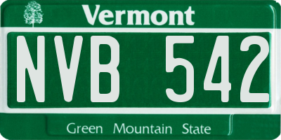 VT license plate NVB542