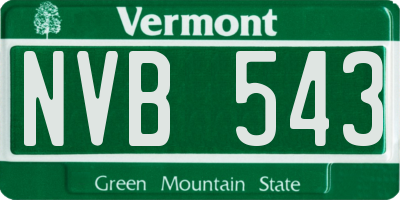 VT license plate NVB543