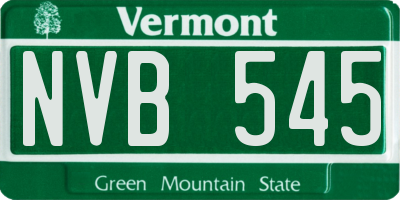 VT license plate NVB545