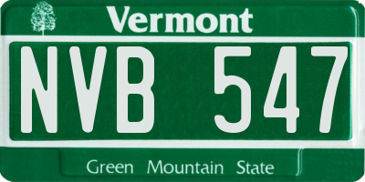VT license plate NVB547