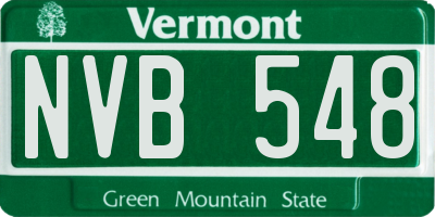 VT license plate NVB548