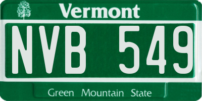 VT license plate NVB549