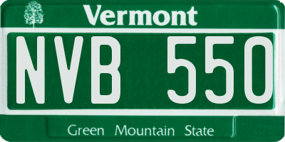 VT license plate NVB550