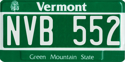 VT license plate NVB552