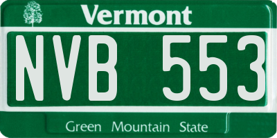 VT license plate NVB553