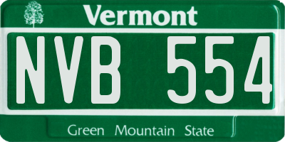 VT license plate NVB554