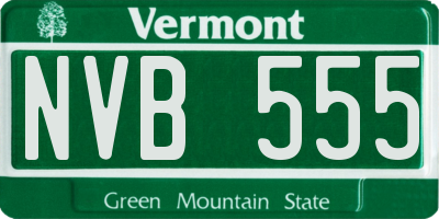 VT license plate NVB555