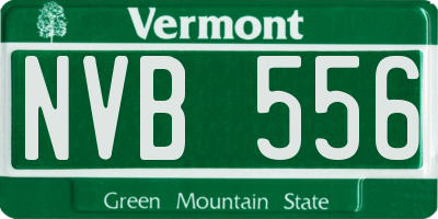 VT license plate NVB556
