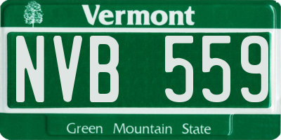 VT license plate NVB559