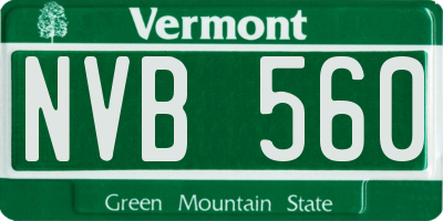 VT license plate NVB560