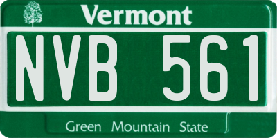 VT license plate NVB561