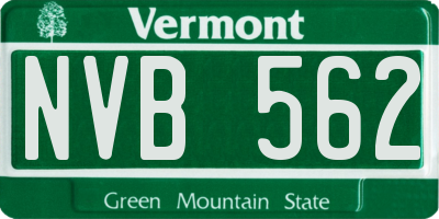 VT license plate NVB562
