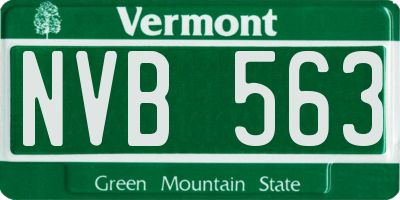 VT license plate NVB563