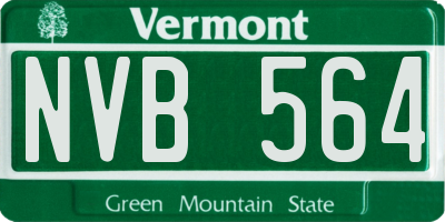 VT license plate NVB564