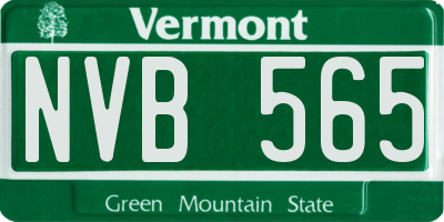VT license plate NVB565