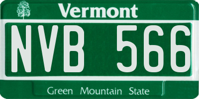VT license plate NVB566