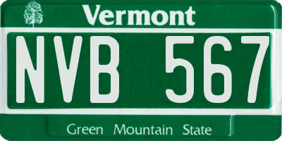 VT license plate NVB567