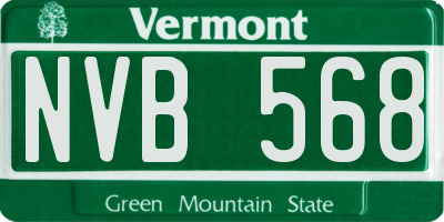 VT license plate NVB568