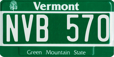 VT license plate NVB570