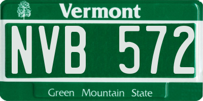 VT license plate NVB572