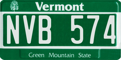 VT license plate NVB574