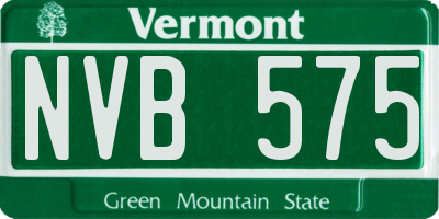 VT license plate NVB575