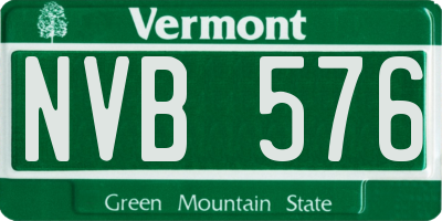 VT license plate NVB576