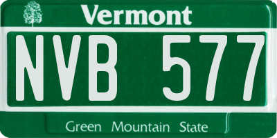 VT license plate NVB577