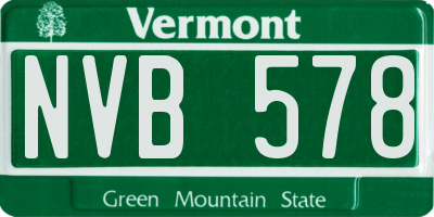 VT license plate NVB578