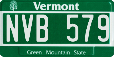 VT license plate NVB579