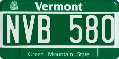 VT license plate NVB580