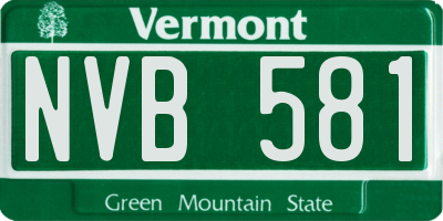 VT license plate NVB581