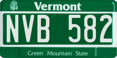 VT license plate NVB582