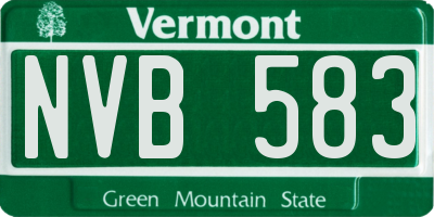 VT license plate NVB583