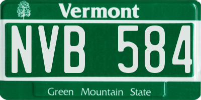 VT license plate NVB584
