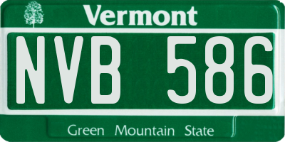 VT license plate NVB586