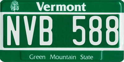 VT license plate NVB588