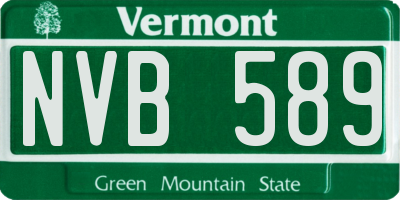 VT license plate NVB589