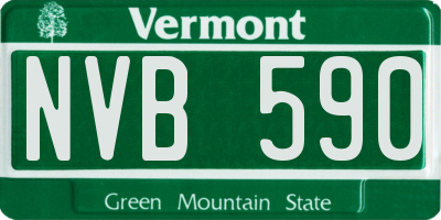 VT license plate NVB590
