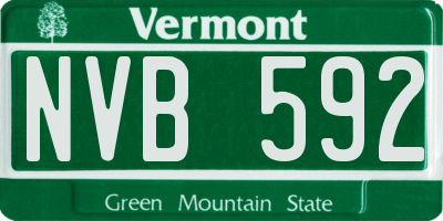 VT license plate NVB592