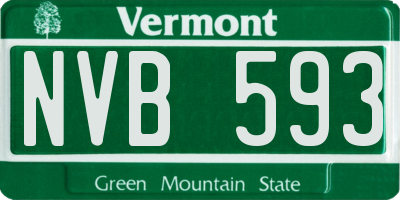 VT license plate NVB593