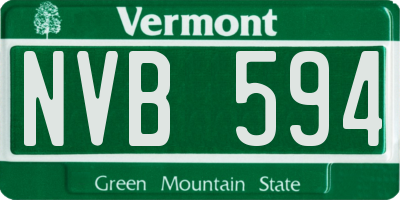 VT license plate NVB594