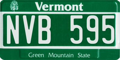 VT license plate NVB595